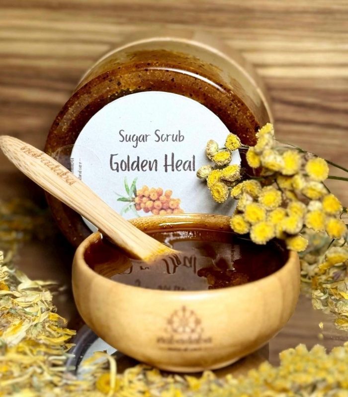 Healthy, Sun-Kissed skin with our Golden Heal Sea Buckthorn Sugar Scrub