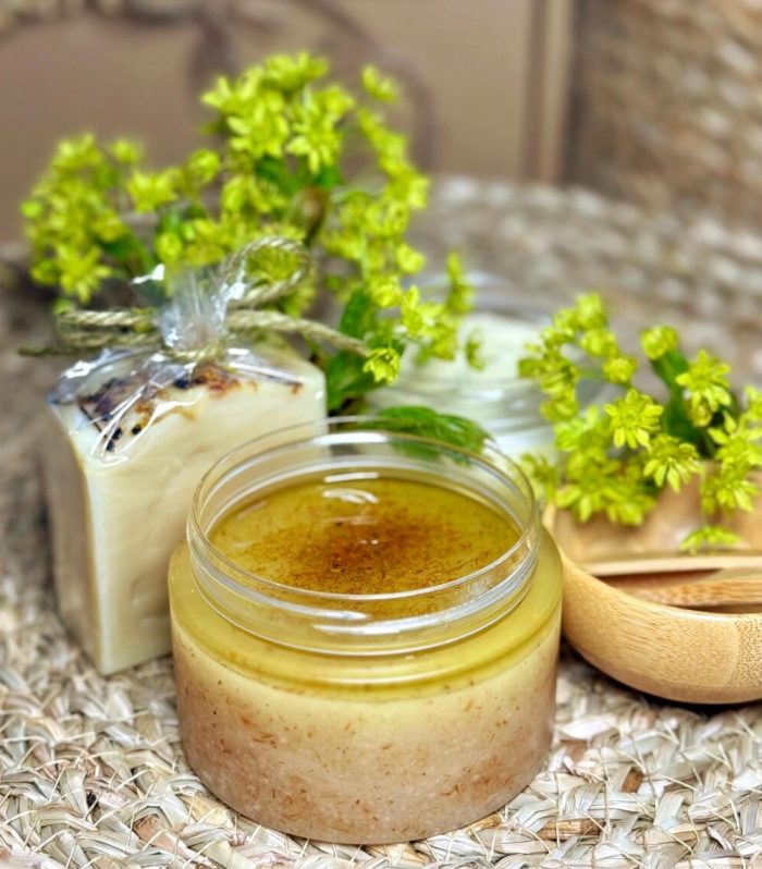 Natural Skincare Gift Set – Salt Scrub & Castile Soap | Citrus Spa Gift | Fresh, Uplifting Spa Ritual | Eco-Friendly Self Care Box